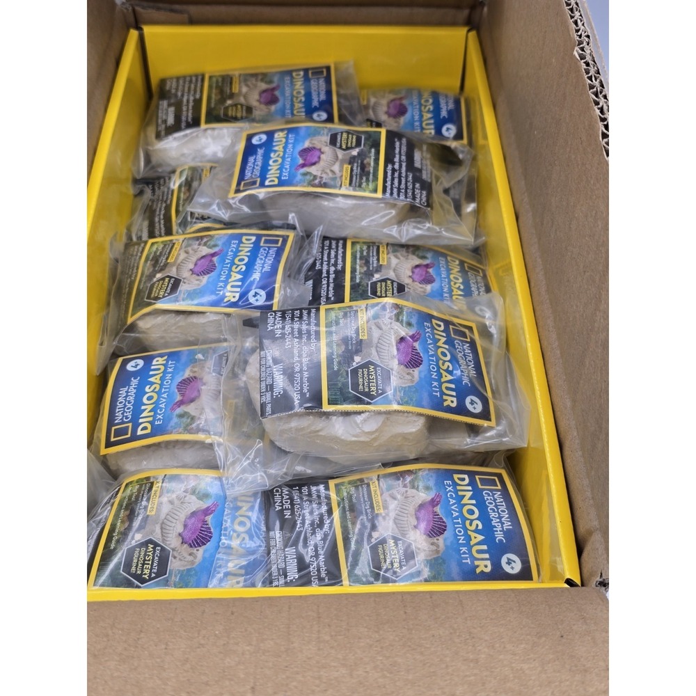 National Geographic Dinosaur Dig Set– 30 Dig Bricks W/ Glow-In-The-Dark OPEN BOX